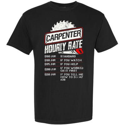 Carpenter Hourly Rate Funny Woodworking Gift for Carpenters Garment-Dyed Heavyweight T-Shirt