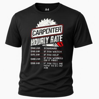 Carpenter Hourly Rate Funny Woodworking Gift for Carpenters Performance Shirt