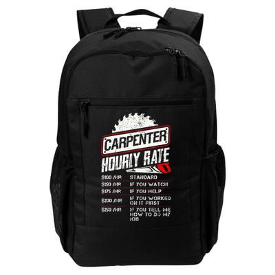 Carpenter Hourly Rate Funny Woodworking Gift for Carpenters Backpack
