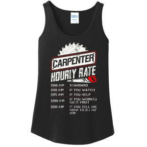 Carpenter Hourly Rate Funny Woodworking Gift for Carpenters Ladies Essential Tank