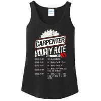 Carpenter Hourly Rate Funny Woodworking Gift for Carpenters Ladies Essential Tank