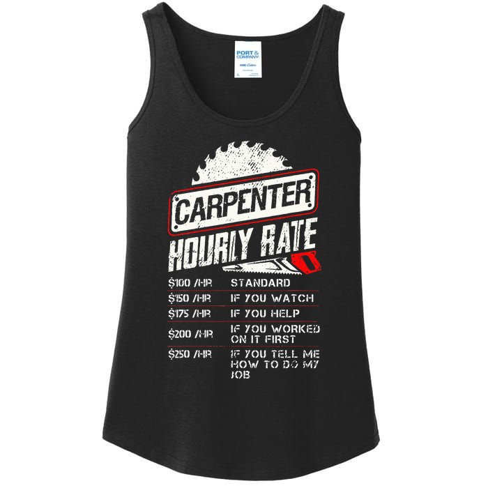 Carpenter Hourly Rate Funny Woodworking Gift for Carpenters Ladies Essential Tank