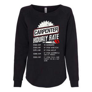 Carpenter Hourly Rate Funny Woodworking Gift for Carpenters Womens California Wash Sweatshirt