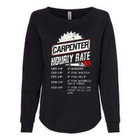 Carpenter Hourly Rate Funny Woodworking Gift for Carpenters Womens California Wash Sweatshirt