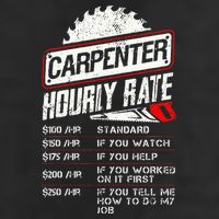 Carpenter Hourly Rate Funny Woodworking Gift for Carpenters 25L Jumbo Tote