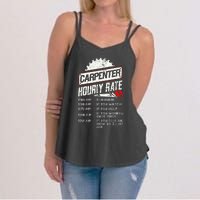 Carpenter Hourly Rate Funny Woodworking Gift for Carpenters Women's Strappy Tank