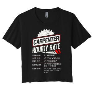 Carpenter Hourly Rate Funny Woodworking Gift for Carpenters Women's Crop Top Tee