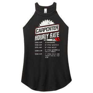 Carpenter Hourly Rate Funny Woodworking Gift for Carpenters Women's Perfect Tri Rocker Tank