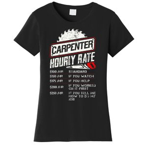 Carpenter Hourly Rate Funny Woodworking Gift for Carpenters Women's T-Shirt