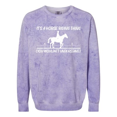 Cool Horse Riding Equestrian Horseback Riding Gift Colorblast Crewneck Sweatshirt