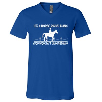 Cool Horse Riding Equestrian Horseback Riding Gift V-Neck T-Shirt