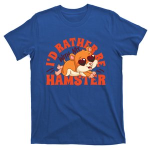 Cute Hamster Retro I'd Rather Be With My Hamster Gift T-Shirt