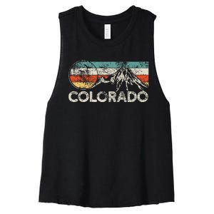 Colorado Hiking Retro Women's Racerback Cropped Tank