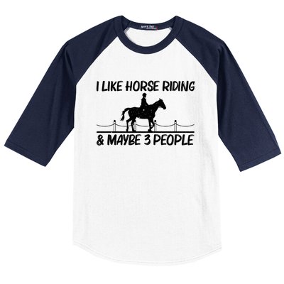 Cool Horse Riding Equestrian Horseback Riding Great Gift Baseball Sleeve Shirt