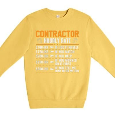 Contractor Hourly Rate Labor Day Graphic Premium Crewneck Sweatshirt