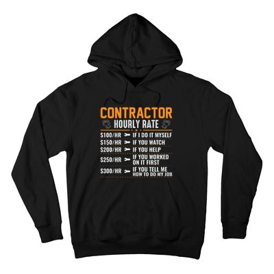 Contractor Hourly Rate Labor Day Graphic Hoodie