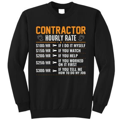 Contractor Hourly Rate Labor Day Graphic Sweatshirt