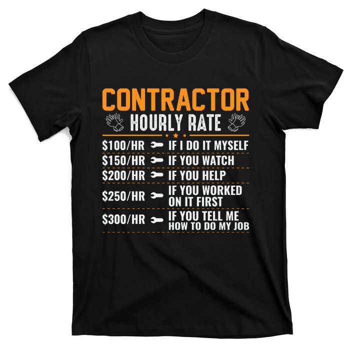 Contractor Hourly Rate Labor Day Graphic T-Shirt