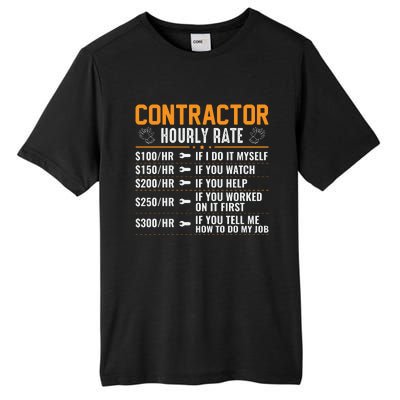 Contractor Hourly Rate Labor Day Graphic Tall Fusion ChromaSoft Performance T-Shirt