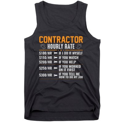 Contractor Hourly Rate Labor Day Graphic Tank Top