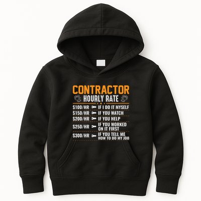Contractor Hourly Rate Labor Day Graphic Kids Hoodie