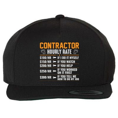 Contractor Hourly Rate Labor Day Graphic Wool Snapback Cap