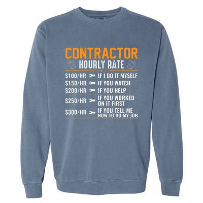 Contractor Hourly Rate Labor Day Graphic Garment-Dyed Sweatshirt