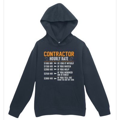 Contractor Hourly Rate Labor Day Graphic Urban Pullover Hoodie