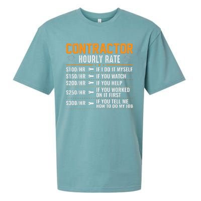 Contractor Hourly Rate Labor Day Graphic Sueded Cloud Jersey T-Shirt