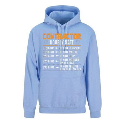 Contractor Hourly Rate Labor Day Graphic Unisex Surf Hoodie