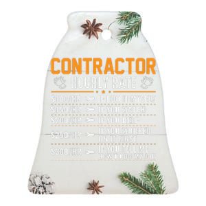 Contractor Hourly Rate Labor Day Graphic Ceramic Bell Ornament