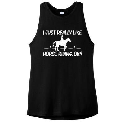 Cool Horse Riding Equestrian Horseback Riding Gift Ladies PosiCharge Tri-Blend Wicking Tank