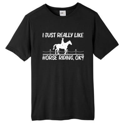 Cool Horse Riding Equestrian Horseback Riding Gift Tall Fusion ChromaSoft Performance T-Shirt