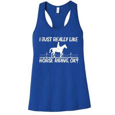 Cool Horse Riding Equestrian Horseback Riding Gift Women's Racerback Tank