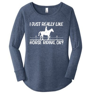 Cool Horse Riding Equestrian Horseback Riding Gift Women's Perfect Tri Tunic Long Sleeve Shirt