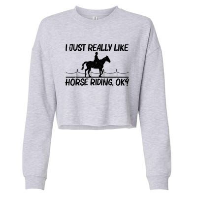 Cool Horse Riding Equestrian Horseback Riding Gift Cropped Pullover Crew