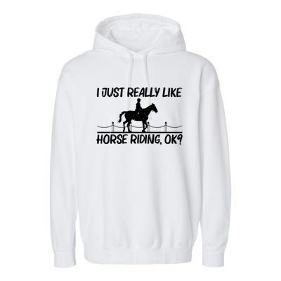 Cool Horse Riding Equestrian Horseback Riding Gift Garment-Dyed Fleece Hoodie