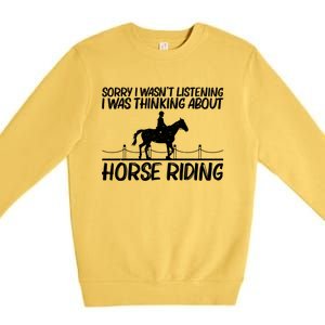 Cool Horse Riding Equestrian Horseback Riding Cool Gift Premium Crewneck Sweatshirt