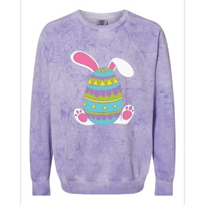 Cute Happy Rabbit Egg Easter Funny Easter Day Colorblast Crewneck Sweatshirt