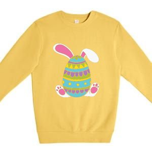 Cute Happy Rabbit Egg Easter Funny Easter Day Premium Crewneck Sweatshirt