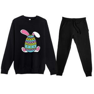 Cute Happy Rabbit Egg Easter Funny Easter Day Premium Crewneck Sweatsuit Set