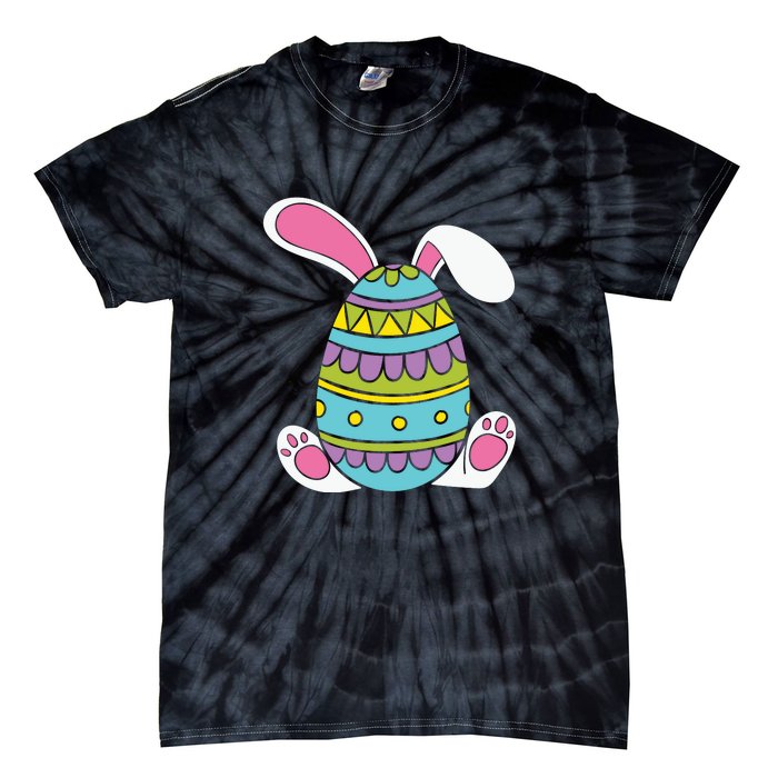 Cute Happy Rabbit Egg Easter Funny Easter Day Tie-Dye T-Shirt