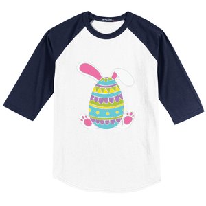 Cute Happy Rabbit Egg Easter Funny Easter Day Baseball Sleeve Shirt