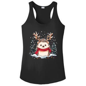 Cute Hedgehog Reindeer Christmas Xmas Gift Ladies PosiCharge Competitor Racerback Tank