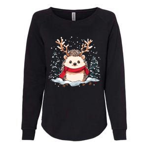 Cute Hedgehog Reindeer Christmas Xmas Gift Womens California Wash Sweatshirt