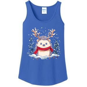 Cute Hedgehog Reindeer Christmas Xmas Gift Ladies Essential Tank