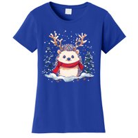 Cute Hedgehog Reindeer Christmas Xmas Gift Women's T-Shirt