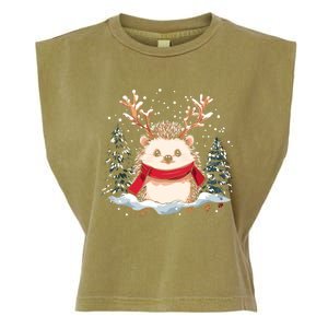 Cute Hedgehog Reindeer Christmas Xmas Gift Garment-Dyed Women's Muscle Tee