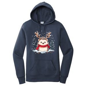 Cute Hedgehog Reindeer Christmas Xmas Gift Women's Pullover Hoodie