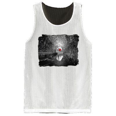 Creepy Halloween Red Balloon Floats In The Sewer Mesh Reversible Basketball Jersey Tank